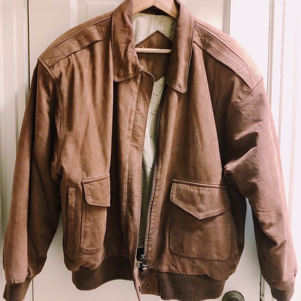 Gitanoe Leather Bomber Jacket